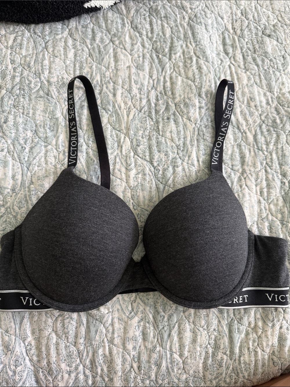 Victoria's Secret Dark Charcoal Gray Padded T-Shirt Bra